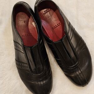 Bally Alsen Black Leather Slip-on Shoes Size 6M 36 EU